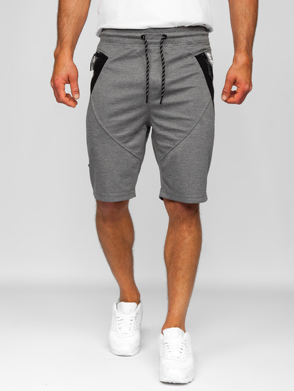 Pantalón corto deportivo para hombre gris y negro Bolf Q3878