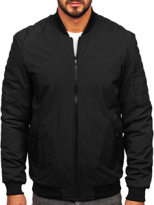 Chaqueta bomber de entretiempo para hombre negro Bolf 84M3007