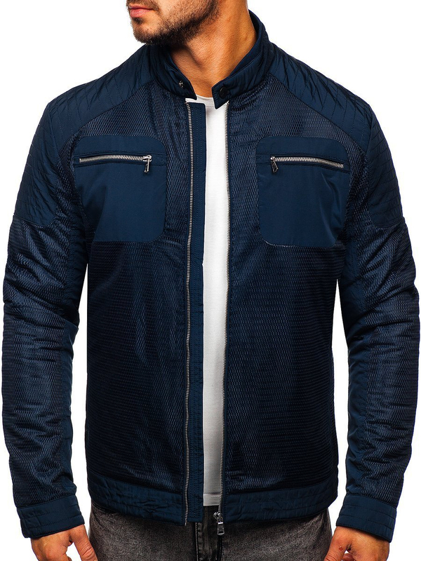Chaqueta de entretiempo para hombre azul oscuro Bolf 1702