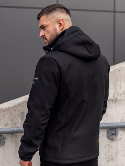 Chaqueta softshell para hombre negro y azul Bolf WX061A