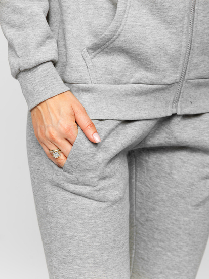 Conjunto de chándal de dos piezas para mujer gris Bolf 0003