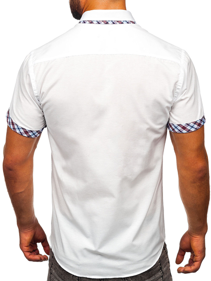 Camisa de manga corta para hombre blanco Bolf 6540