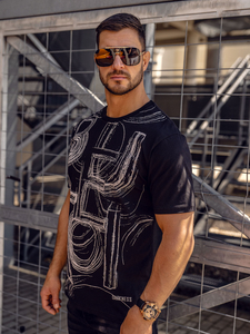 Camiseta de hombre negra con estampado Bolf KS2525TA