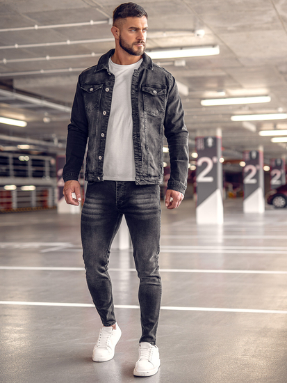 Chaqueta vaquera para hombre negro Bolf 200A
