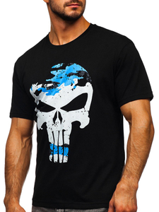 Camiseta negra de hombre con estampado Bolf 2098