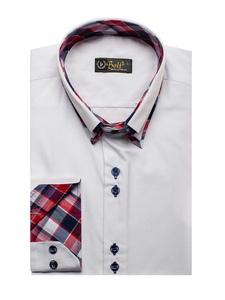Camisa de manga larga elegante para hombre blanca Bolf 2712