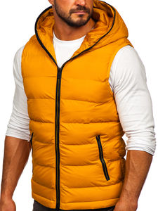 Chaleco acolchado grueso con capucha para hombre camel Bolf 7M805
