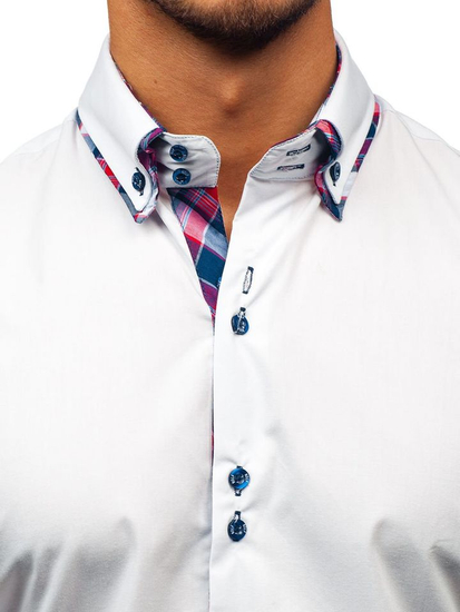 Camisa de manga larga elegante para hombre blanca Bolf 2712