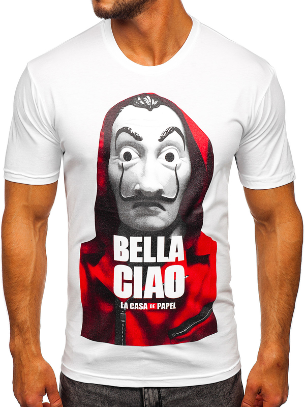 Camiseta estampada para hombre color blanco Bolf 192410