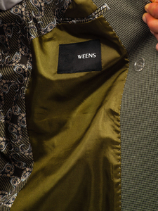 Hombre Chaqueta de traje elegante cruzada Verde Bolf 005