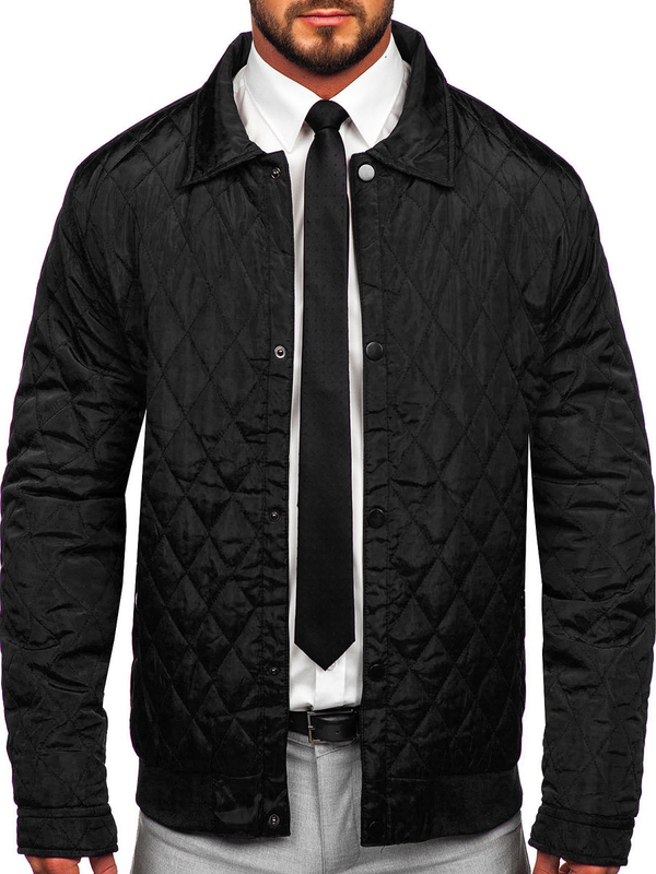 Chaqueta acolchada de entretiempo para hombre color negro Bolf M13081