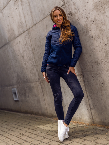 Sudadera/Chaqueta deportiva azul marino para mujer Bolf KSW4005A