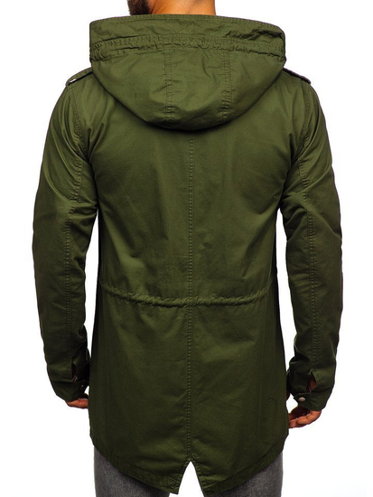 Chaqueta de entretiempo parka para hombre verde Bolf 5391