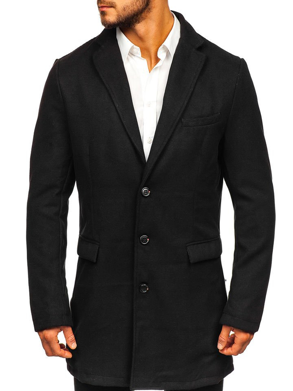 Abrigo de invierno para hombre color negro Bolf 1047-1