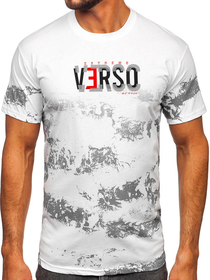 Camiseta algodón de manga corta para hombre blanco Bolf 14723