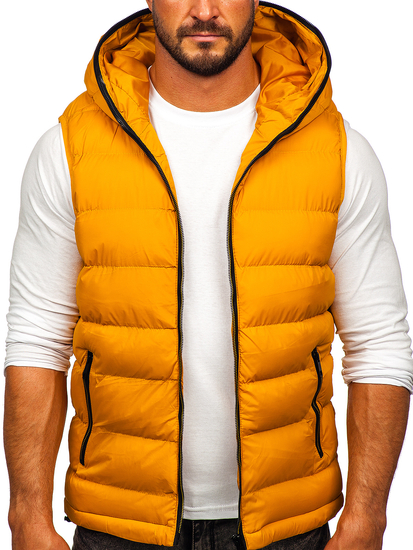 Chaleco acolchado grueso con capucha para hombre camel Bolf 7M805