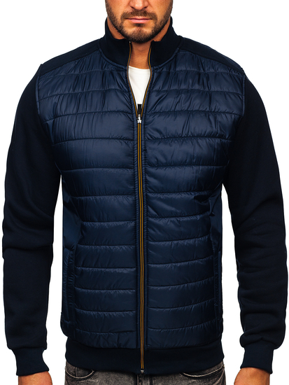 Chaqueta acolchada de entretiempo tipo bomber para hombre azul oscuro Bolf 146307