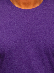 Camiseta de manga corta sin impresión para hombre violeta Bolf B10