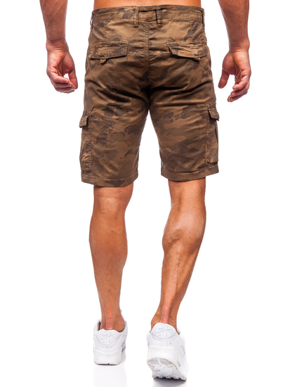 Pantalón corto de tela cargo camuflaje para hombre marrón Bolf ZK8806