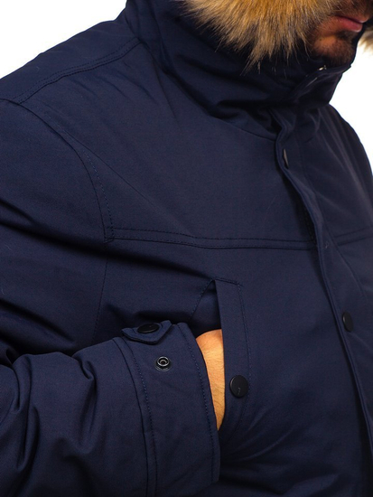 Chaqueta de invierno parka para hombre azul oscuro Bolf 1972
