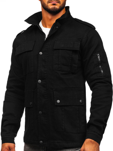 Chaqueta algodón de entretiempo para hombre negro Bolf 10290