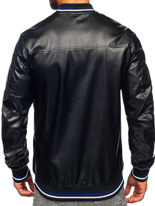 Chaqueta de cuero ecológico para hombre negro Bolf 6707