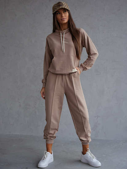 Conjunto de chándal de dos piezas para mujer color capuchino Bolf 82162