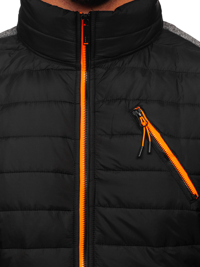 Chaqueta acolchada de entretiempo para hombre negro Bolf 8M909