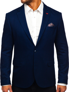 Hombre Blazer elegante Azul oscuro Bolf 01