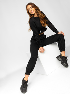 Chándal oversize de dos piezas para mujer negro Bolf 8C78A1