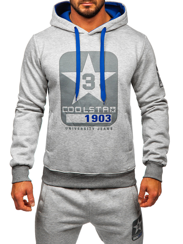 Chándal con capucha para hombre gris Bolf 8C59