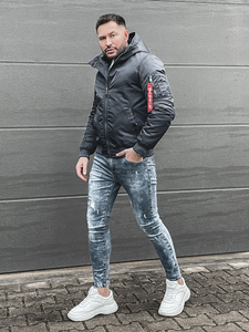 Chaqueta de invierno para hombre azul oscuro Bolf 2120