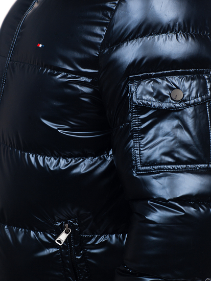 Chaqueta deportiva acolchada oversize de invierno para hombre azul oscuro Bolf EX2138B
