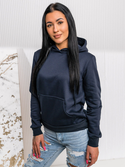 Sudadera estilo canguro para mujer Azul oscuro Bolf W02A1