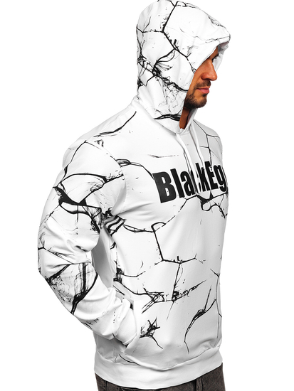 Sudadera con capucha con impresión para hombre blanco Bolf 6453