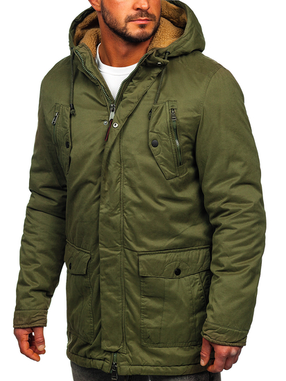 Chaqueta de invierno parka para hombre verde Bolf 1794
