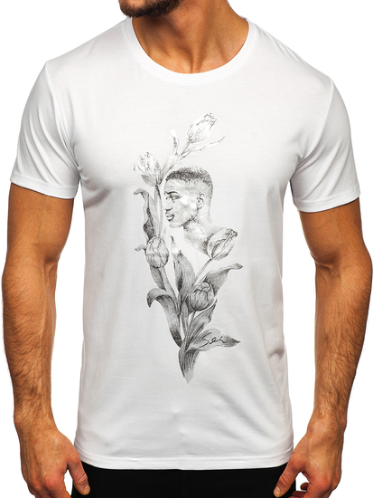 Camiseta estampada para hombre color blanco Bolf Y70052