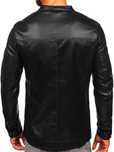 Chaqueta de cuero para hombre negro Bolf 11Z8025
