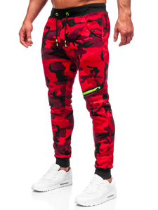 Pantalón camuflaje de chándal para hombre rojo Bolf KK04