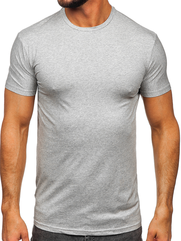 Camiseta de manga corta sin impresión para hombre gris Bolf MT3001