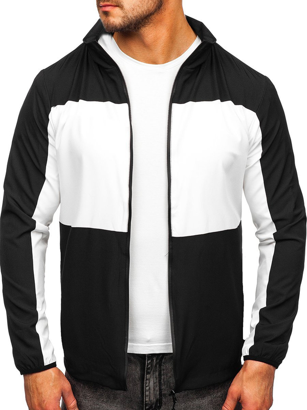 Chaqueta deportiva cortavientos para hombre negro Bolf HM094