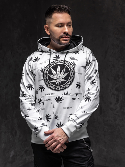 Sudadera con capucha e impresión para hombre blanco Bolf HM628A1