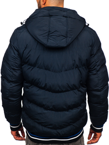 Chaqueta acolchada de invierno para hombre azul oscuro Bolf 6971