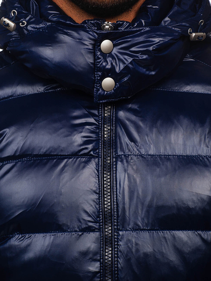 Chaqueta acolchada de invierno para hombre azul oscuro Bolf 9981
