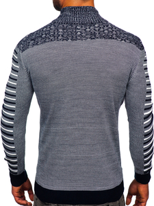 Jersey con cuello alto para hombre azul oscuro Bolf 1028