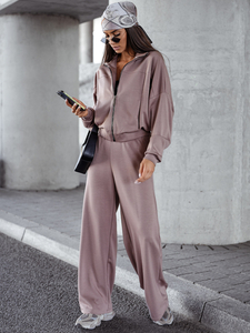 Chándal de dos piezas con cremallera para mujer color mantequilla capuchino Bolf 821109