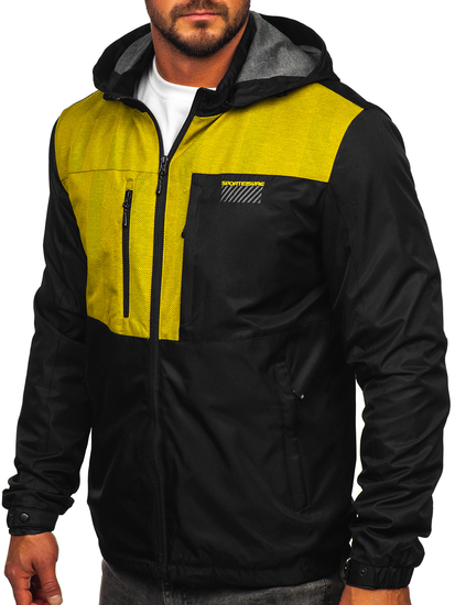 Chaqueta deportiva cortavientos para hombre negro Bolf 22M311