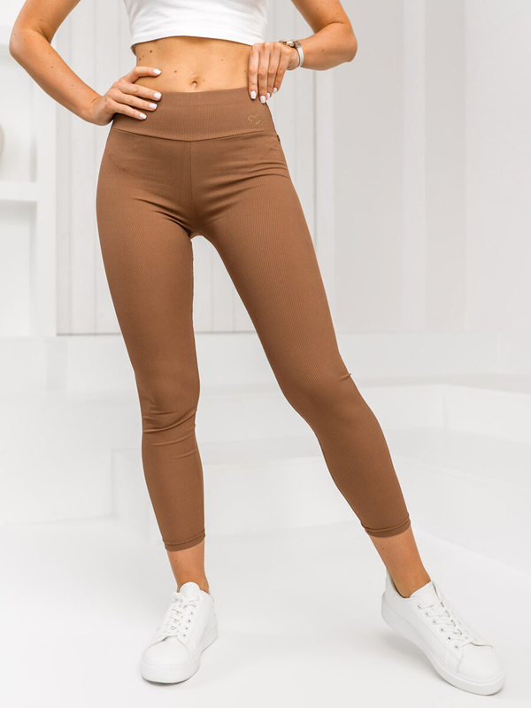 Leggings de punto canalé para mujer marrón Bolf W7903A1