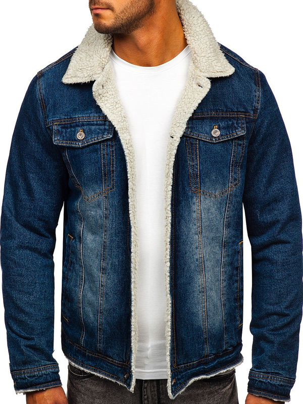 Chaqueta de entretiempo vaquera para hombre azul oscuro Bolf 1155