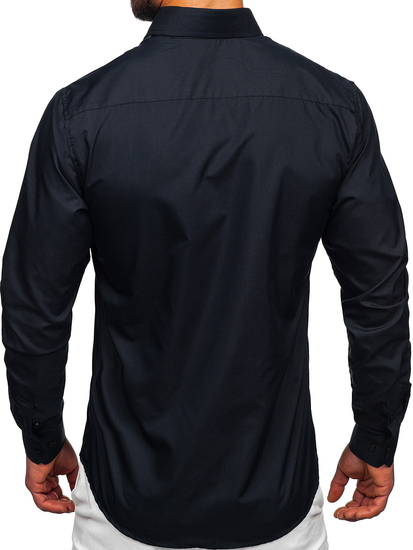 Camisa elegante a manga larga para hombre color grafito Bolf 6944